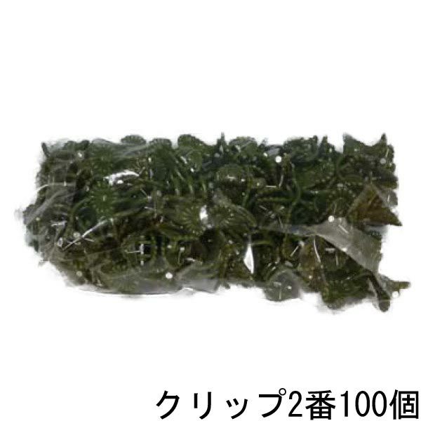 胡蝶蘭、洋蘭用茎止めクリップ 菊型 2番 深緑色 100個入り 1袋
